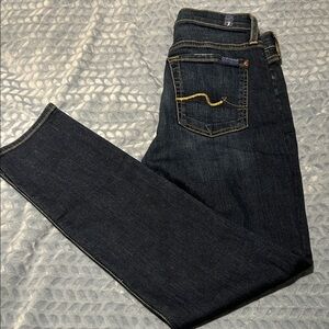 7 For All Mankind Indigo Skinny Boyfriend Denim Jeans